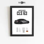 تابلو دکوراتیو طرح ماشین بنز cls 63 | کد 136