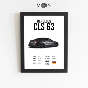 تابلو دکوراتیو طرح ماشین بنز cls 63 | کد 136