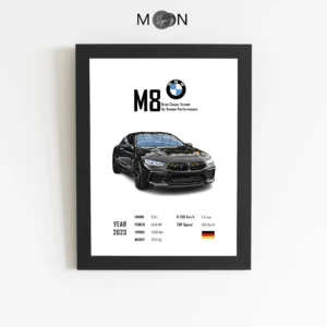 تابلو دکوراتیو طرح ماشین BMW M8 | کد 162