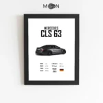 تابلو دکوراتیو طرح ماشین BENZ CLS63 | کد 165
