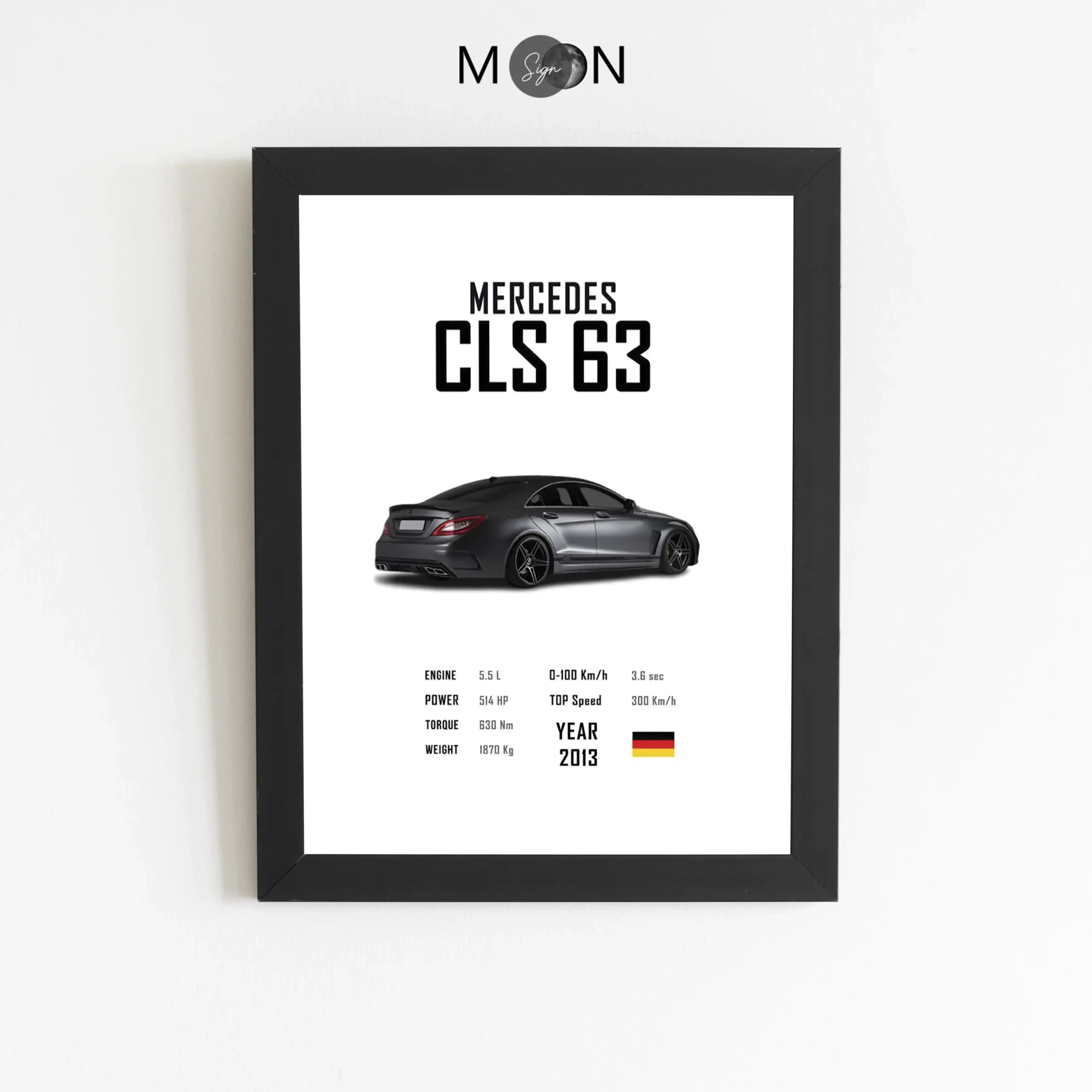 تابلو دکوراتیو طرح ماشین BENZ CLS63 | کد 165