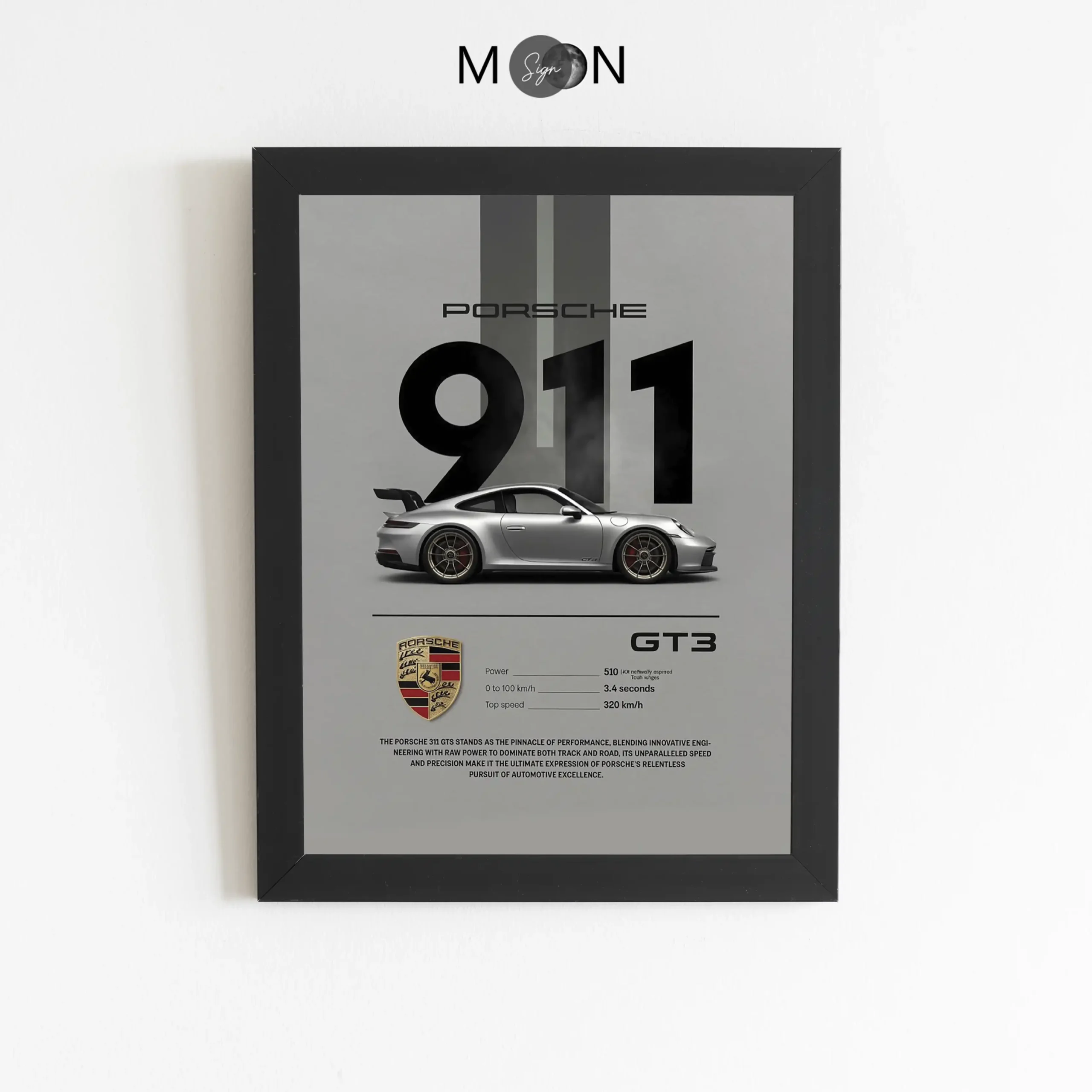 تابلو دکوراتیو طرح ماشین PORSCHE GT3 | کد 169