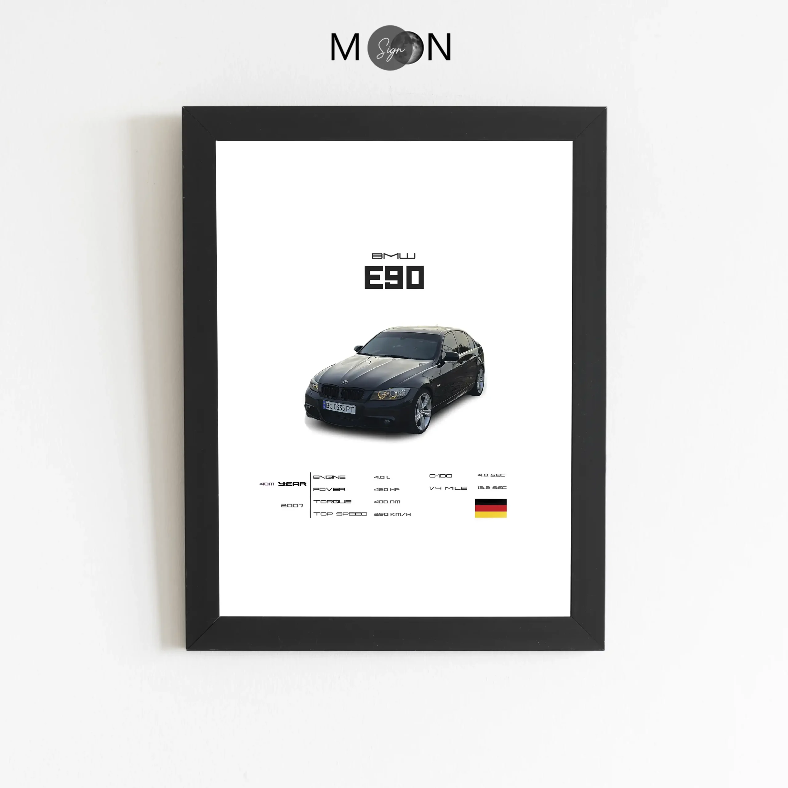 تابلو دکوراتیو طرح ماشین BMW E90 | کد 152