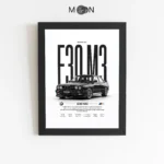 تابلو دکوراتیو طرح ماشین BMW E30 M3 | کد 172