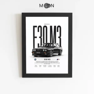 تابلو دکوراتیو طرح ماشین BMW E30 M3 | کد 172