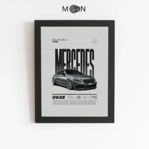 تابلو دکوراتیو طرح ماشین BENZ C63S | کد 175